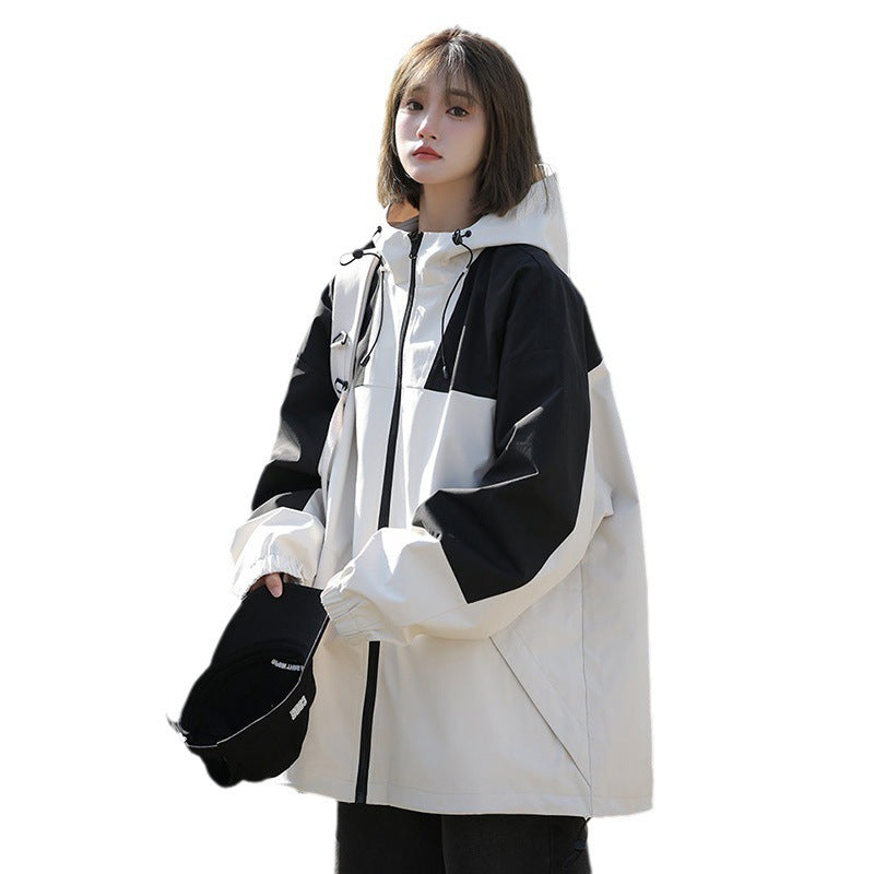 Black And White Stitching American Functional Outdoor Jacket