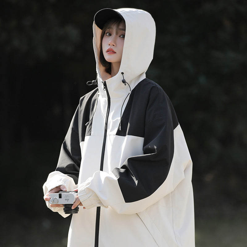 Black And White Stitching American Functional Outdoor Jacket