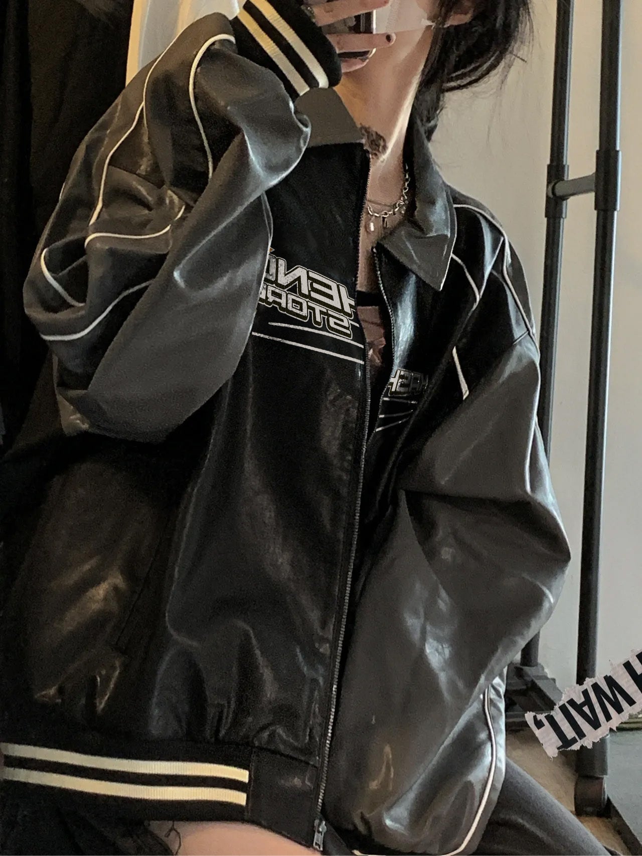 Women's American Niche Black Motorcycle Leather Jacket