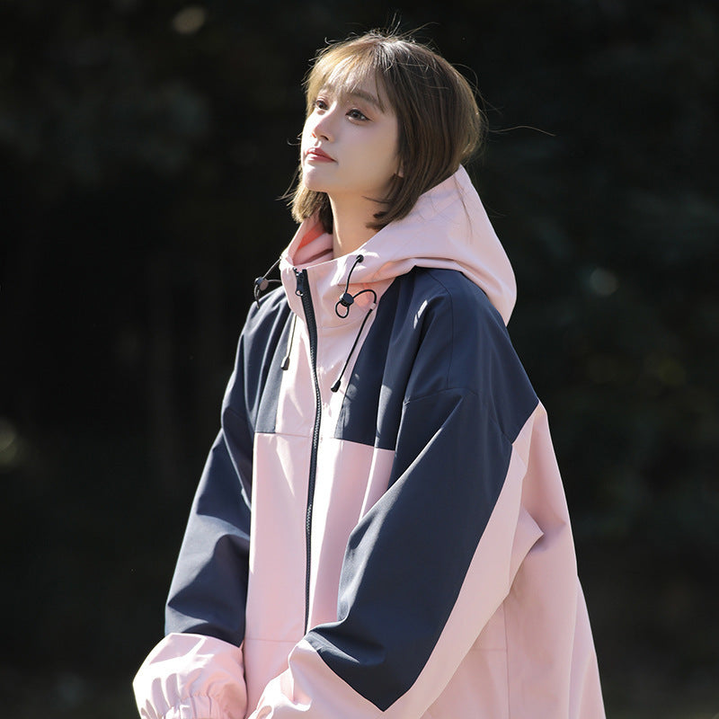 Black And White Stitching American Functional Outdoor Jacket