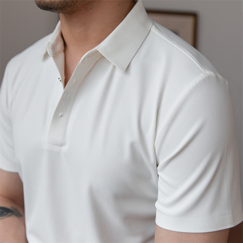 Stretch Non-iron Drape Short-sleeved POLO Shirt Fashion