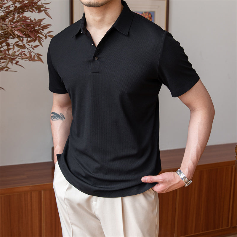 Stretch Non-iron Drape Short-sleeved POLO Shirt Fashion